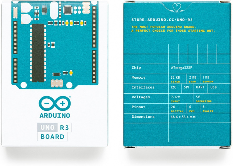 Arduino Uno Rev. 3 udviklingsplatform