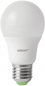 Airam LED-frostpære, E27, 2800 K, 470 lm, opal Airam LED-frostpære, E27, 2800 K, 470 lm, opal