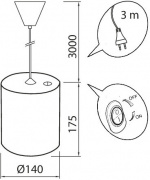 Airam Fiora plantependel, E27, hvid krop