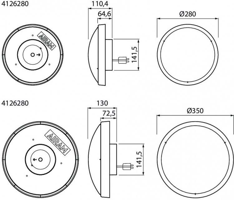 Airam Zeo Duo 280 Plafond, 850 lm, 12 W, med variabel lysfarve