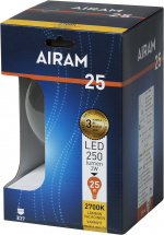 Airam Globe LED-kuglepære, E27, 2700 K, 250 lm