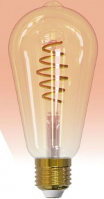 Airam SmartHome Edison ST64 glødelampe, E27, ravfarvet, 350 lm, 1800-3000K, WiFi Airam SmartHome Edison ST64 glødelampe, E27, ravfarvet, 350 lm, 1800-3000K, WiFi