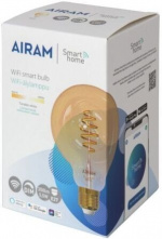 Airam SmartHome Globe 95 glødelampe, E27, ravfarvet, 350lm, 1800-3000K, WiFi