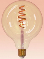 Airam SmartHome Globe 125 glødelampe, E27, ravfarvet, 350lm, 1800-3000K, WiFi