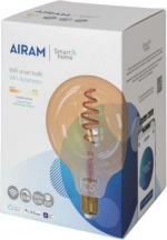Airam SmartHome Globe 125 glødelampe, E27, ravfarvet, 350lm, 1800-3000K, WiFi