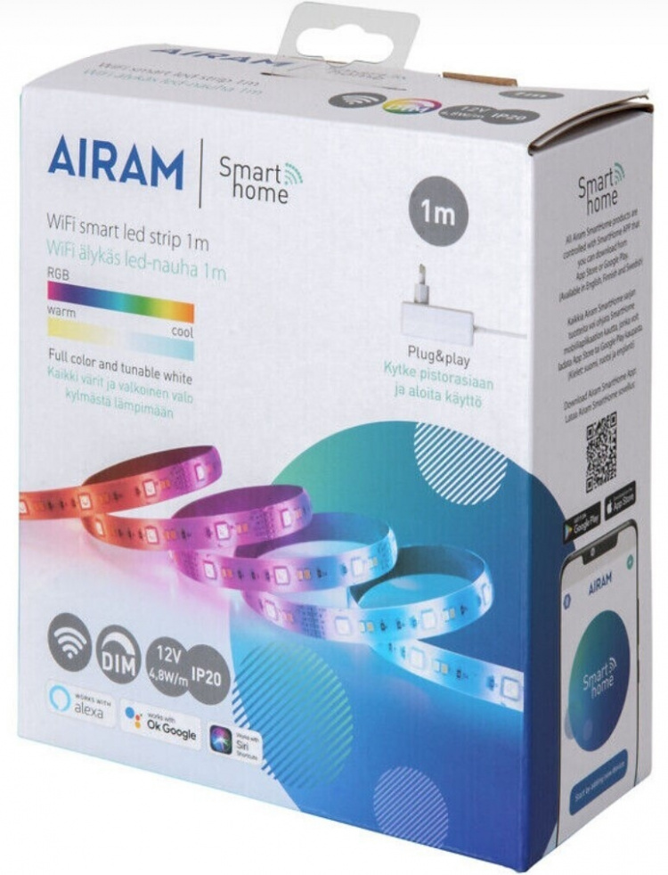 Airam SmartHome Strip LED-strip 1 m, 12 V, RGBW