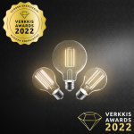 Airam LED A60-lampe, E27, 3000K, 470lm, klar kobber