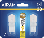 Airam LED-pære dome opal G9-pære 200 lm 2-pak