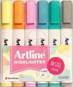 Artline Highlighter 660 Pastel overstregningsstifter, sæt med 6 stk
