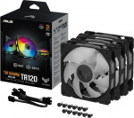 ASUS TUF Gaming TR 120 ARGB PWM-blæser, 120 mm, sort, 3-pak ASUS TUF Gaming TR 120 ARGB PWM-blæser, 120 mm, sort, 3-pak