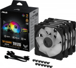 ASUS TUF Gaming TR 120 ARGB Reverse PWM-blæser, 120 mm, sort, 3-pak ASUS TUF Gaming TR 120 ARGB Reverse PWM-blæser, 120 mm, sort, 3-pak