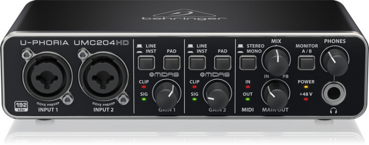 BEHRINGER U-Phoria UMC204HD lydkort til USB-bus
