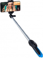 Benro BK15 selfie-stick og mini-stativ, sort-blå