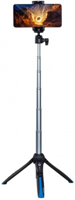 Benro BK15 selfie-stick og mini-stativ, sort-blå