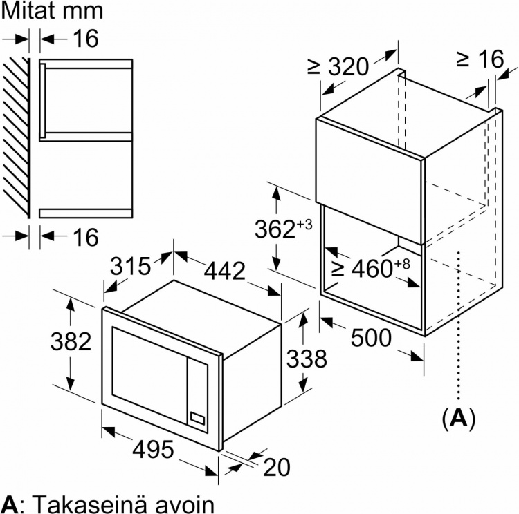 Bosch BFL523MB3 Serie 2 mikrobølgeovn, sort