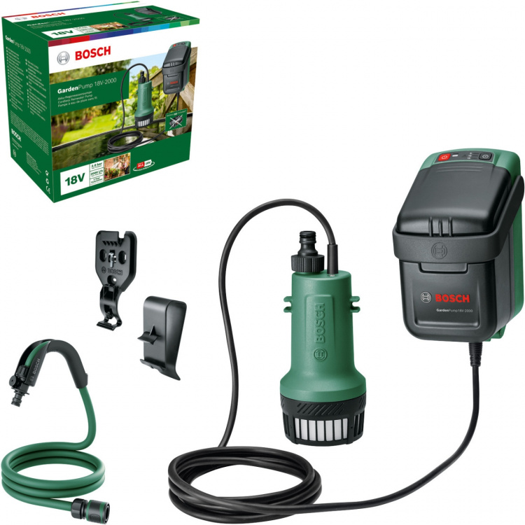 Bosch GardenPump 18V-2000 Solo genopladelig vandpumpe Bosch GardenPump 18V-2000 Solo genopladelig vandpumpe