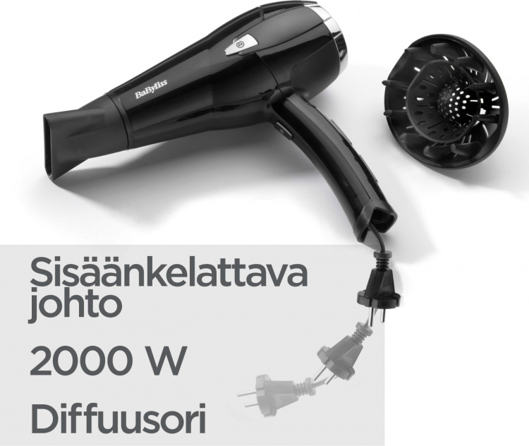 BaByliss D374DE Cordkeeper 2000-hårtørrer
