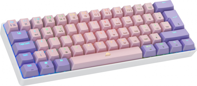Blackstorm RGB Mech 2 Dual Mode 60% gaming-tastatur, hot swap Outemu Red switches, pink/lilla