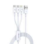 Devia kabel 3-i-1 Smart EC141 USB - Lightning + USB-C + MicroUSB 1,2 m 2A hvid