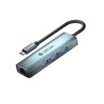 Devia adapter HUB 4in1 EC621 USB-C 3.1 til 3x USB 3.0 + RJ45 dyb grå