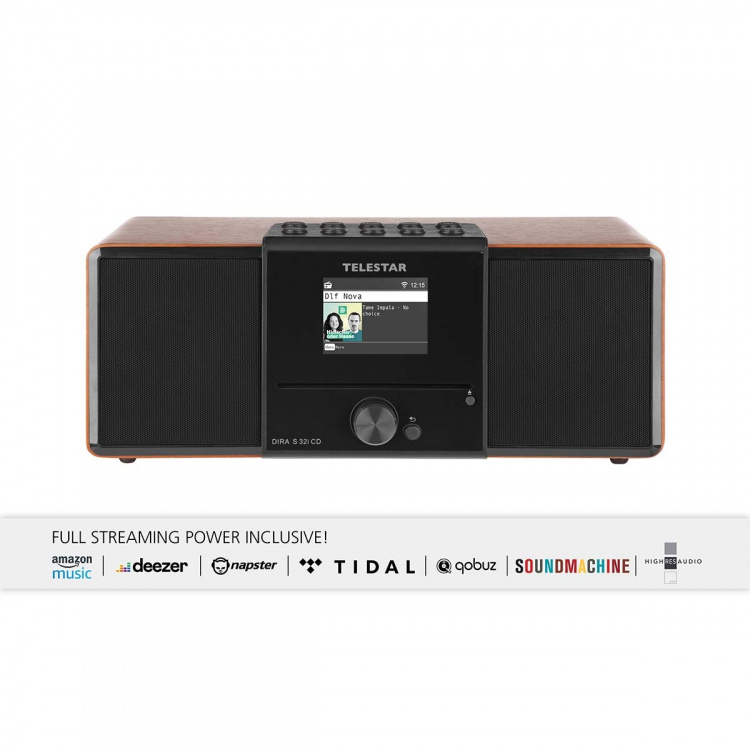TELESTAR DIRA S32i CD EWF Multifunktionel stereoradio med cd-afspiller DAB+ / FM / Internet / Bluetooth Wood