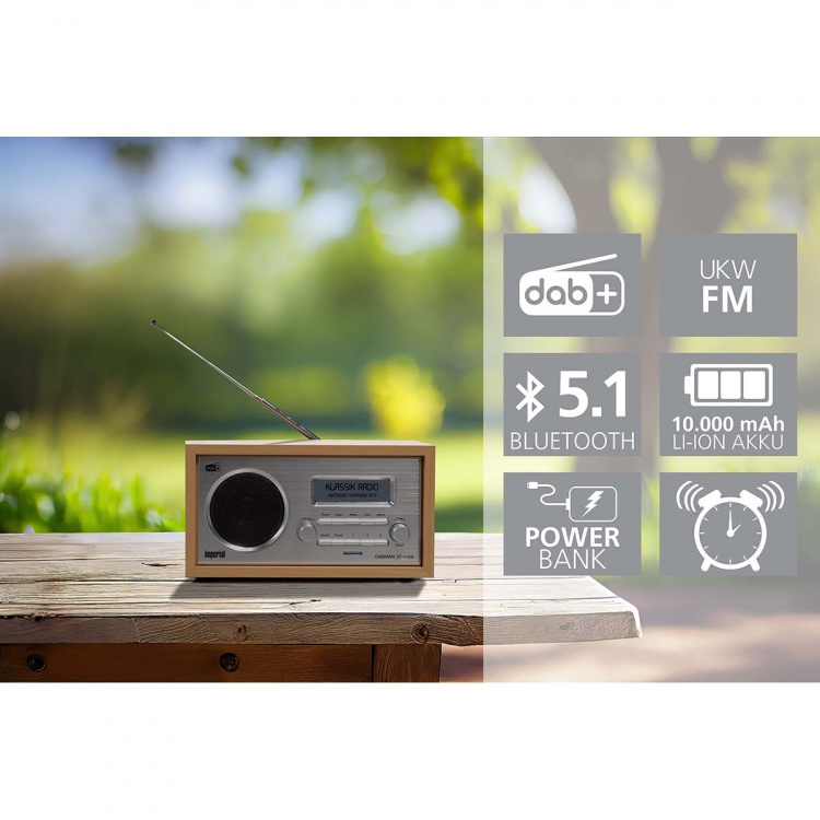 imperial DABMAN 30 Mobil DAB+/FM-radio Wood