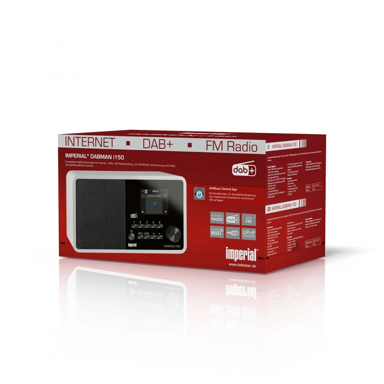 imperial DABMAN i150 Kompakt hybridradio til internet / DAB+ / FM Hvid