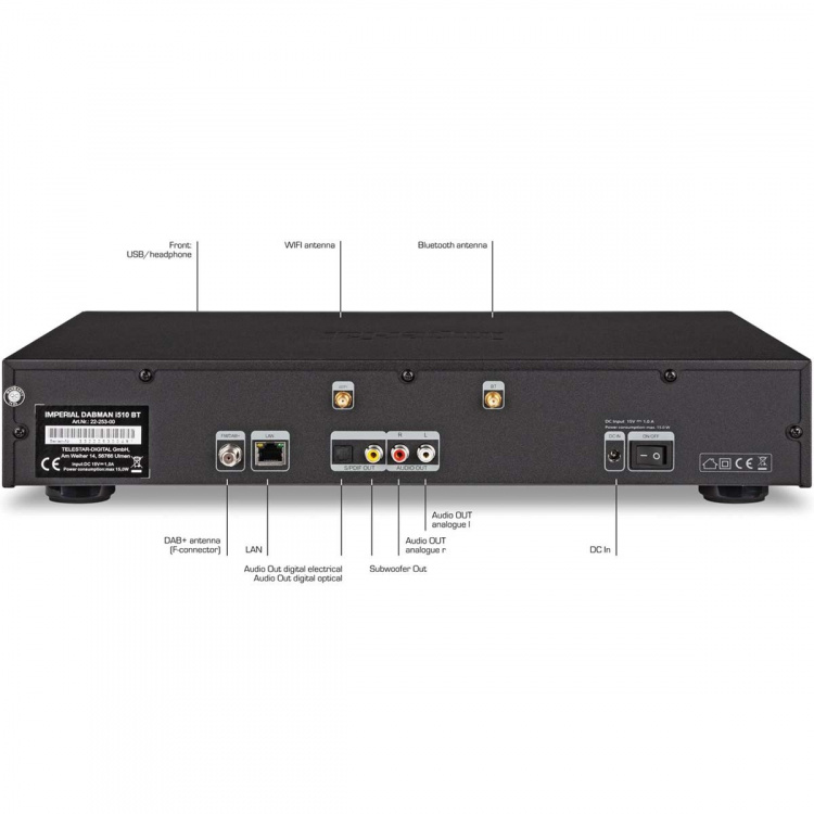 imperial DABMAN i510 BT Multifunktionsradio DAB+ / FM / Internet / Bluetooth Sort