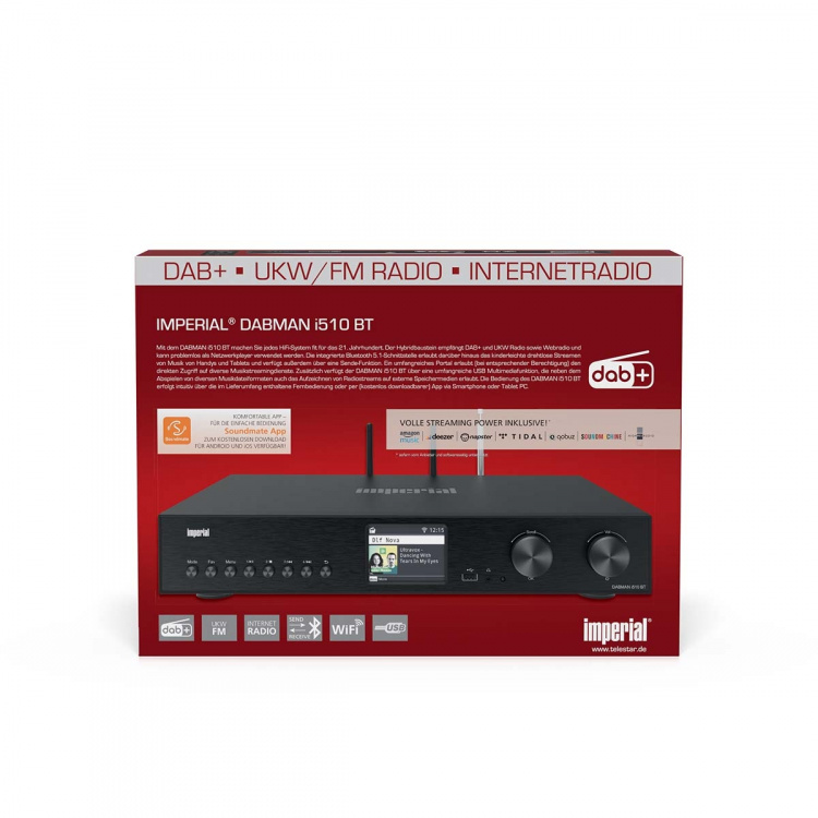 imperial DABMAN i510 BT Multifunktionsradio DAB+ / FM / Internet / Bluetooth Sort