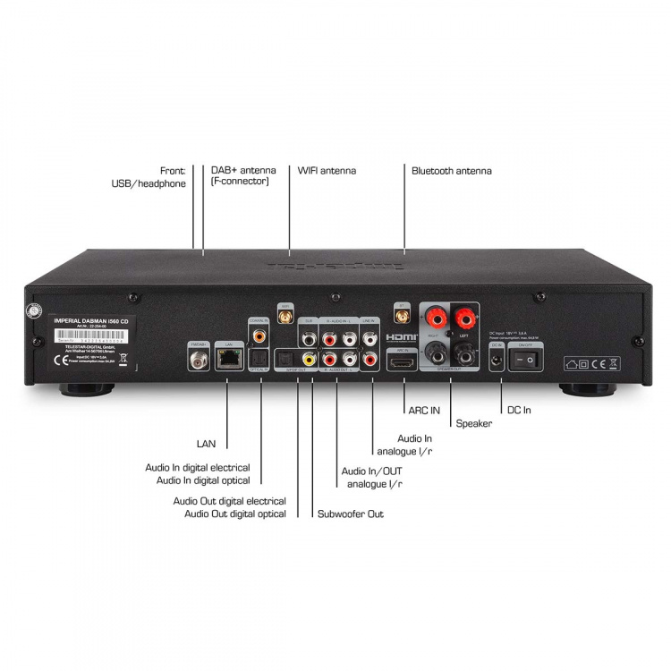 imperial DABMAN i560 CD All-in-one HiFi-system med forstærker og cd-afspiller DAB+ / FM / Internet / Bluetooth Sort imperial DABMAN i560 CD All-in-one HiFi-system med forstærker og cd-afspiller DAB+ / FM / Internet / Bluetooth Sort