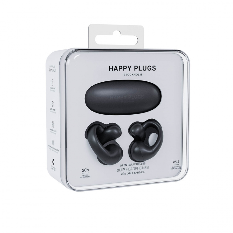 Happy Plugs Høretelefon Clip OWS True-Wireless Sort Happy Plugs Høretelefon Clip OWS True-Wireless Sort
