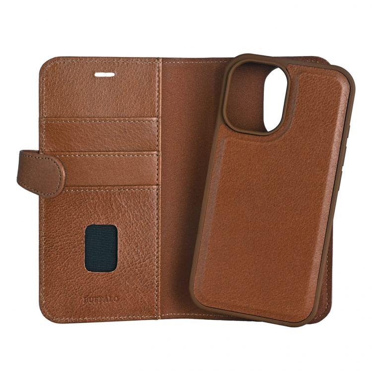 Buffalo Wallet 2i1 MagSeries 3 Kortrum MagSeries Brun - iPhone 16 Buffalo Wallet 2i1 MagSeries 3 Kortrum MagSeries Brun - iPhone 16