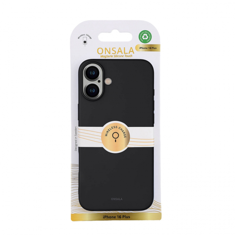 Onsala Mobilcover med Silikone Feel Black - iPhone 16 Plus Onsala Mobilcover med Silikone Feel Black - iPhone 16 Plus