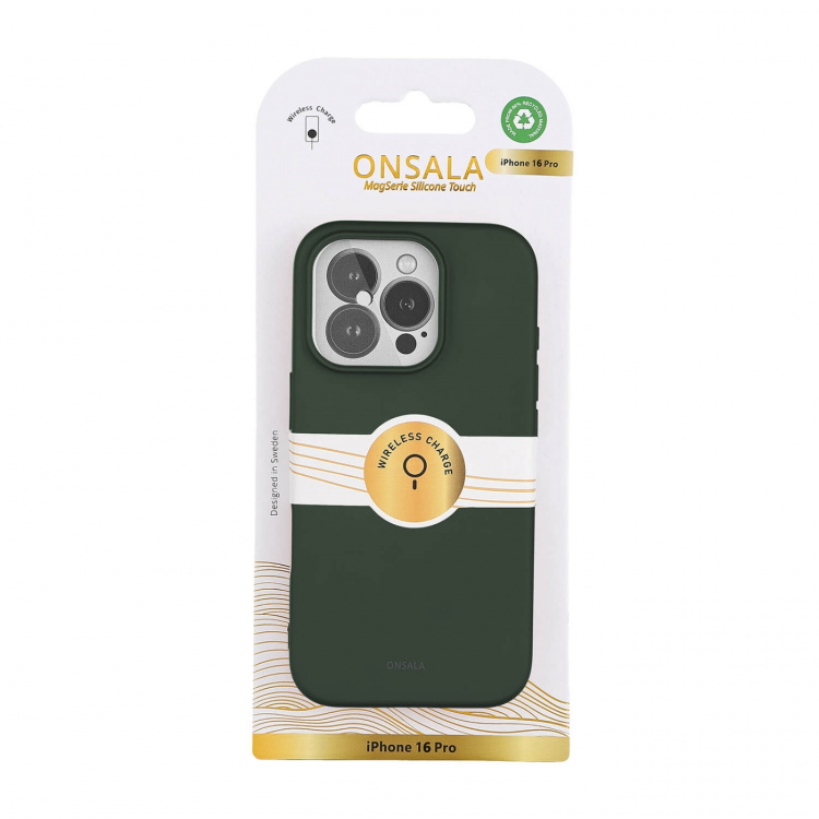 Onsala Mobilcover med Silikone Feel Olive Green - iPhone 16 Pro