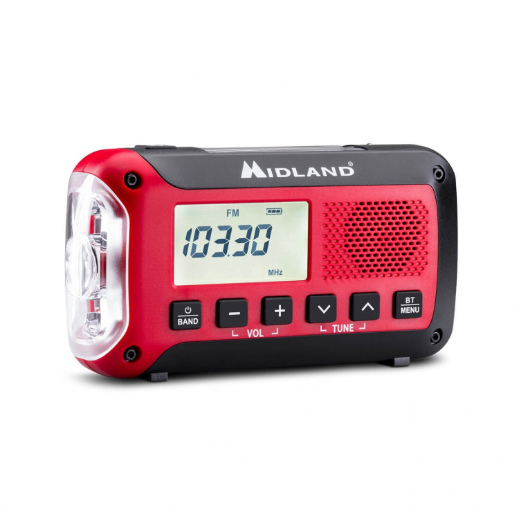 Midland Nødradio ER250BT Rød/Sort