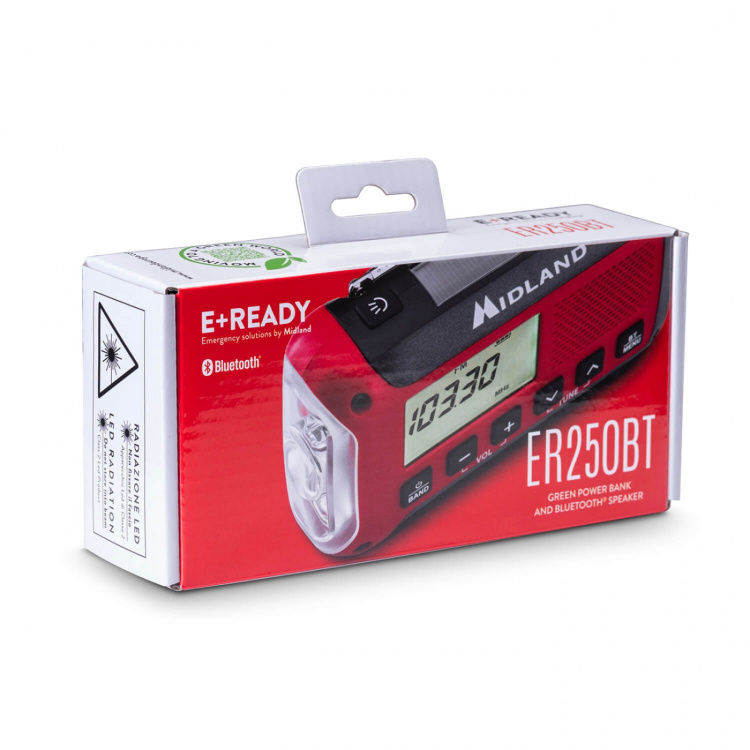 Midland Nødradio ER250BT Rød/Sort