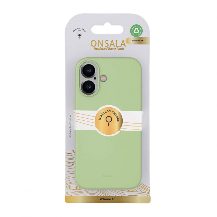 Onsala Mobilcover med Silikone Feel Lime - iPhone 16 Onsala Mobilcover med Silikone Feel Lime - iPhone 16