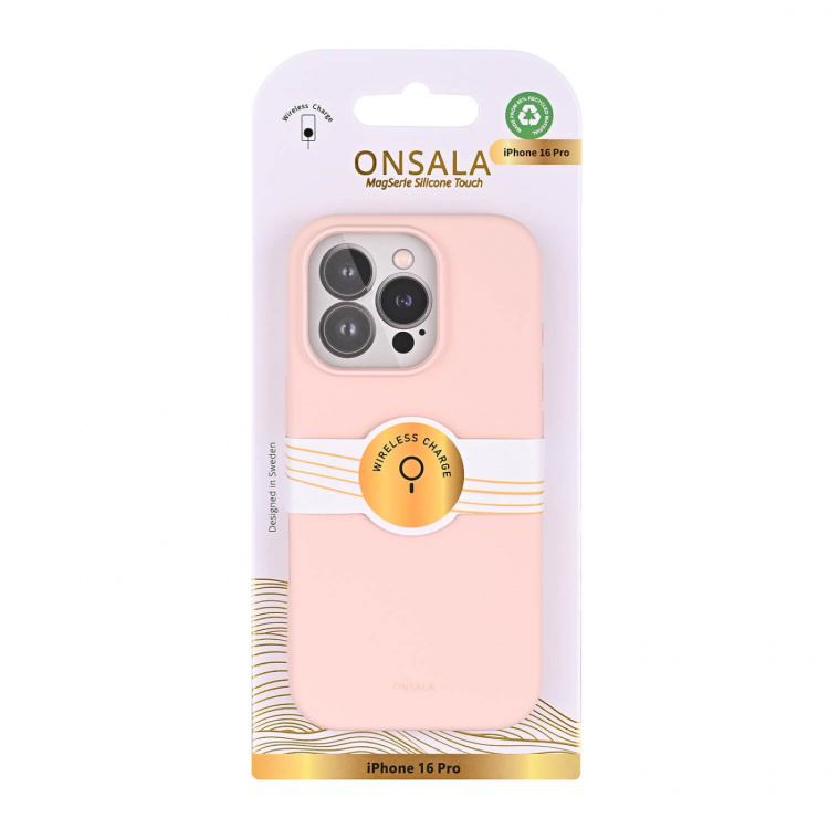 Onsala Mobilcover med Silikone Feel Chalk Pink - iPhone 16 Pro Onsala Mobilcover med Silikone Feel Chalk Pink - iPhone 16 Pro