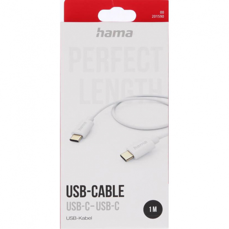 Hama Ladekabel USB-C til USB-C 1.0m Hvid