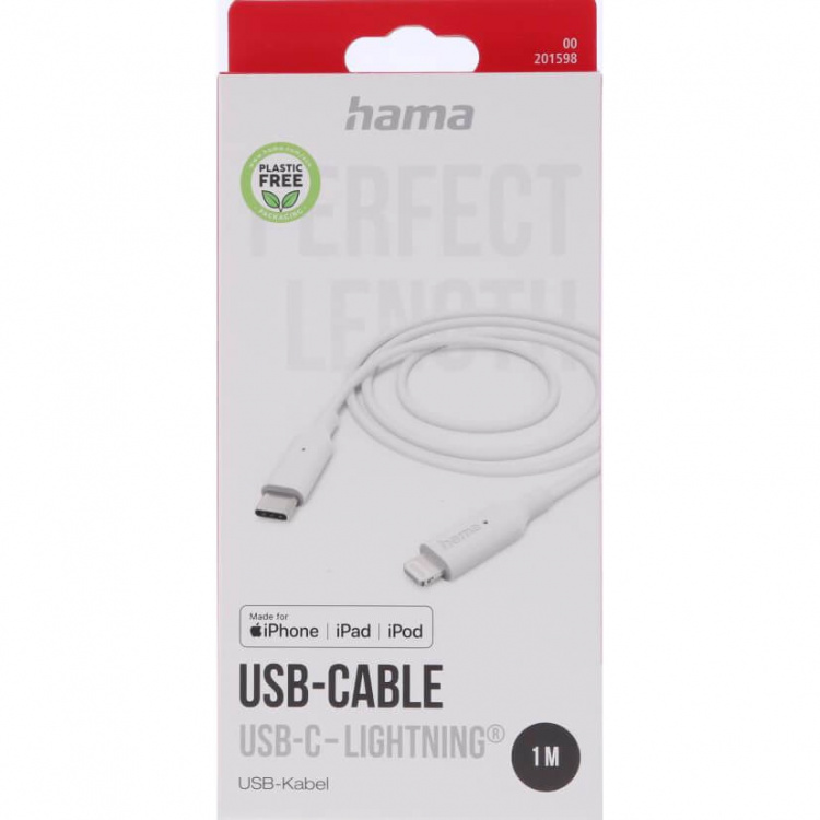 Hama Ladekabel USB-C til Lightning 1,0m Hvid