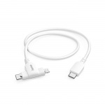 Hama Ladekabel USB-C til USB-C eller Lightning 1,5 m hvid