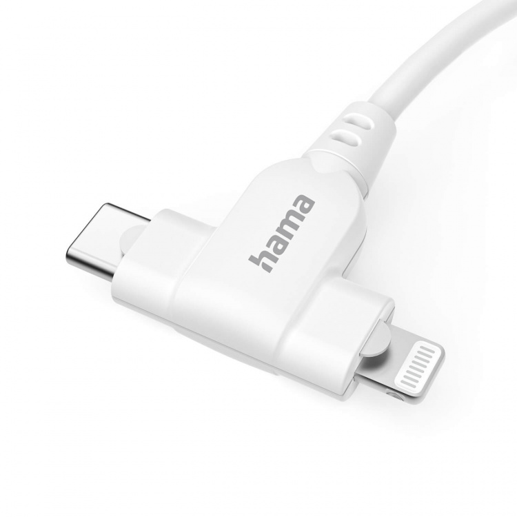 Hama Ladekabel USB-C til USB-C eller Lightning 1,5 m hvid
