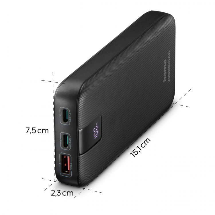 Hama Powerbank PD 20000mAh 2xUSB-C+1xUSB-A Anthracite