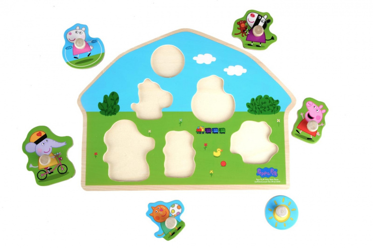 Barbo Toys Peppa Pig-formet træpuslespil - Playground