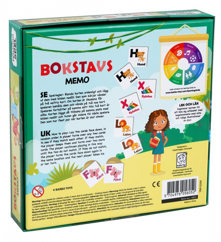 Barbo Toys Barbo Classic Pedagog Spel Bokstavsmemo (SE)