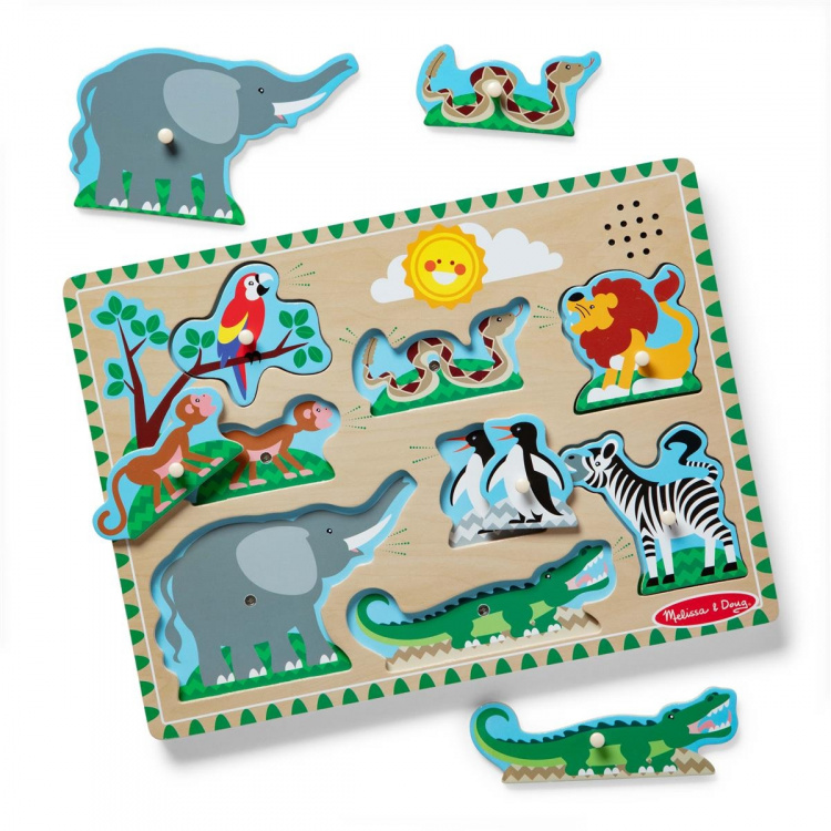 Melissa & Doug Lydpuslespil med dyr fra zoologisk have