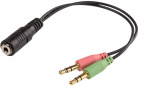 Cablexpert 4-polet TRRS CTIA headset-mikrofonadapter