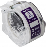 Brother CZ1001 selvklæbende tape, 9 mm x 5 m, hvid