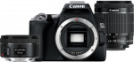 Canon EOS 250D systemkamera, sort + 18-55 IS STM + 50 mm 1.8 STM