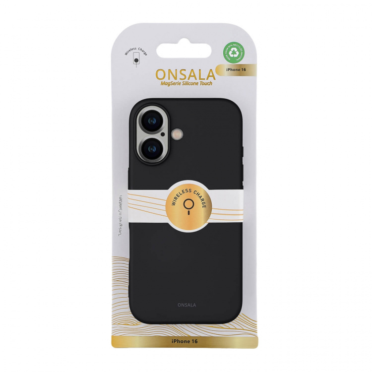Onsala Mobilcover med Silikone Feel Black - iPhone 16